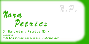 nora petrics business card